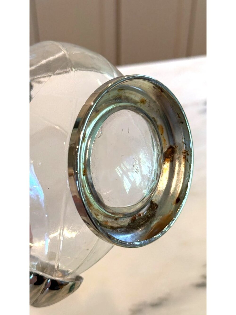 Vintage Glass Pitcher Silver Plate Swan Duck Ewer Decanter - Picture 7 of 7